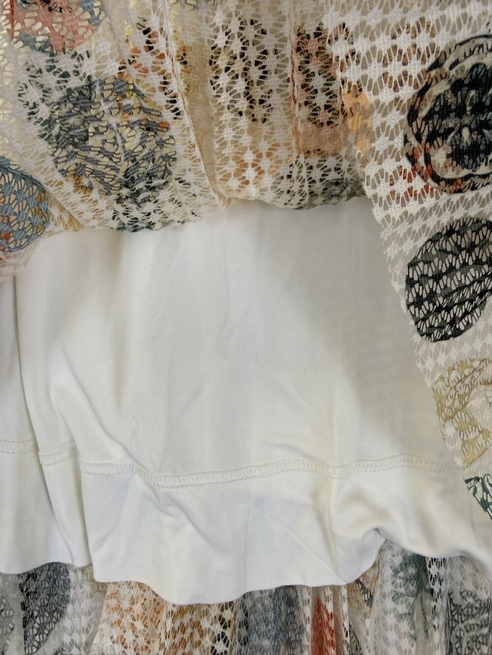 Akris Punto Multicolor Dot Pleated Mesh Dress Cream SZ 12 - Picture 8 of 12